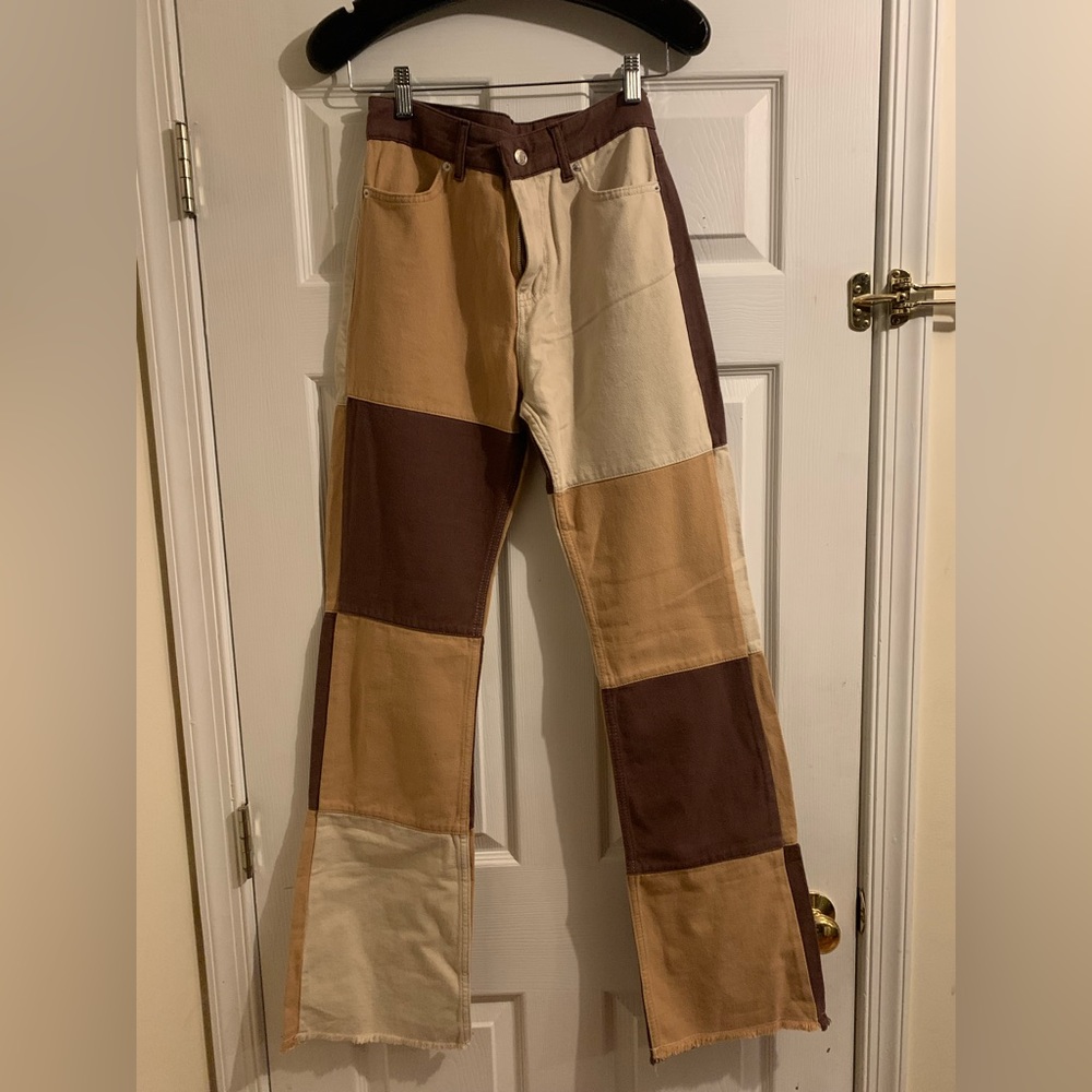 Nasty gal chocolate color block jeans size small